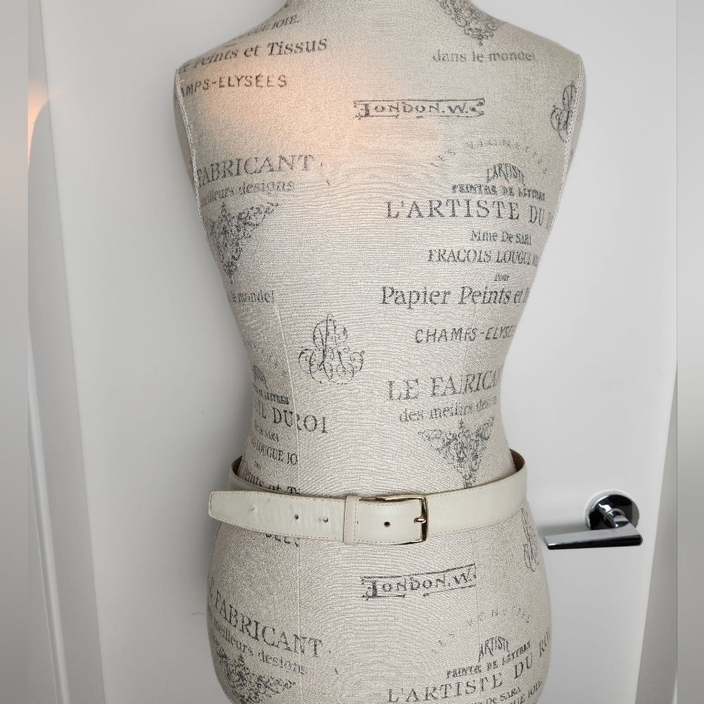 80s White Leather belt